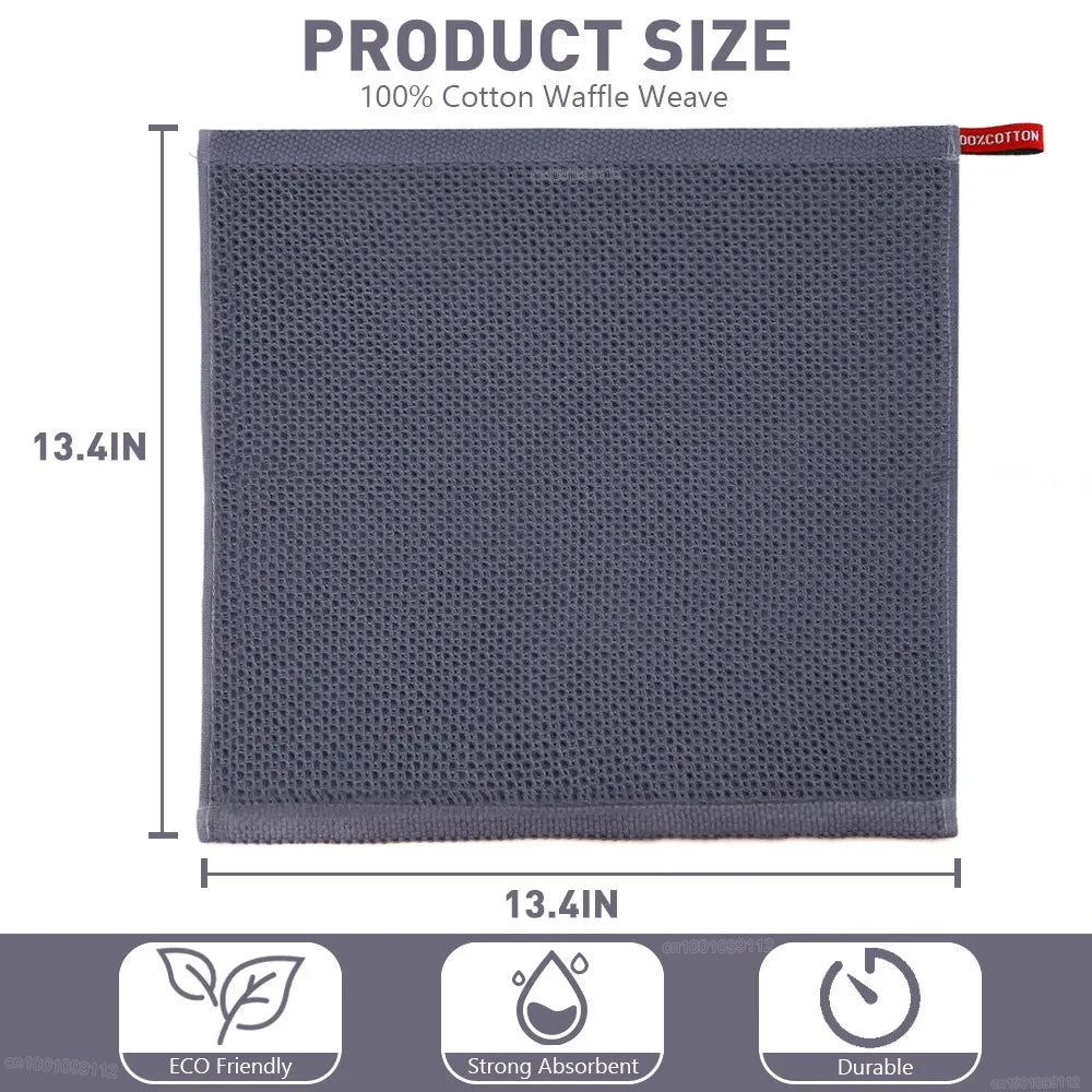 4Pcs Cotton Kitchen Towel Ultra Soft Magic Cleaning Cloth Absorbent Cleaning Rags Thickened Wipe Cloths Dishcloth