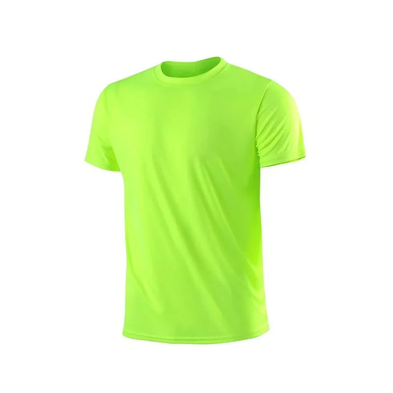 Men's Quick Dry Short Sleeve Gym Running Moisture Wicking Round Neck T-Shirt Training Exercise Gym Sport Shirt Tops Lightweight
