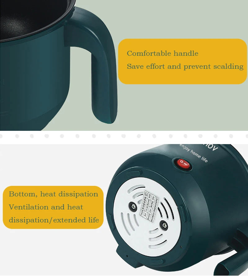 Mini Electric Cooker Non-Stick 1-2 Person Single/Dual Hot Pot Steamer Multifunctional Home Kitchen Appliance