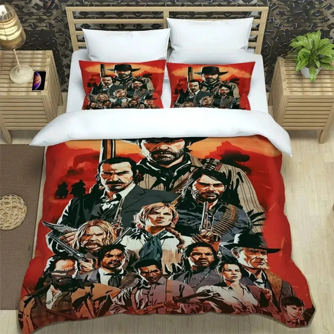 Red Dead Redemption 2 Bedding Sets exquisite supplies set print duvet cover bed comforter set bedding set luxury birthday gift