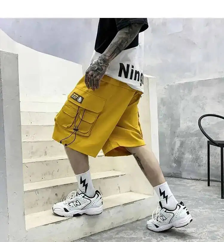 HKSH Summer Men's Workwear Shorts Trendy Brand Ins High Street Loose Outerwear Knee-length Pants Trendy Straight Pockets HK0673