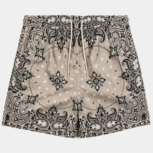 Beach sandal shorts with 3D print, men's casual retro shorts for summer, breathable and quick-drying sports and fitness shorts