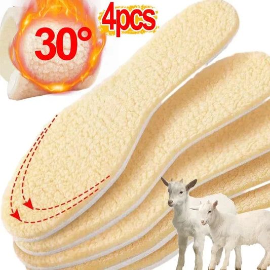 Natural Insoles Men Women Winter Keep Warm Insole Soft Thicken Shoepad Shoes Insert Thermal Shoe Pads