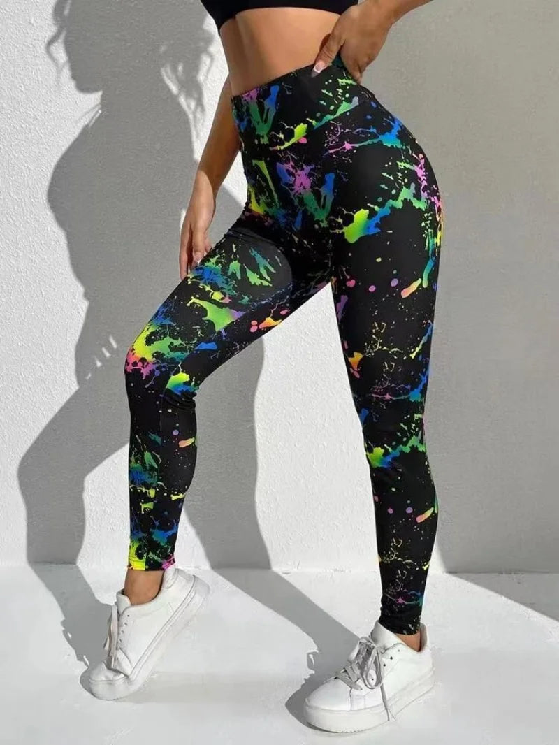 New 3D Print Tie Dye Sports Pants Women Seamless  Leggings High Waist Fitness Push Up Leggings Gym Clothing Workout Tights