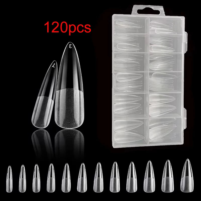 120 Durable Extended False Nail Tips, Full Coverage Nail Tips, Real Finger Nails, Ultra-Thin Uv Nail Polish, Quick Mold-Making, Hand Care Tools
