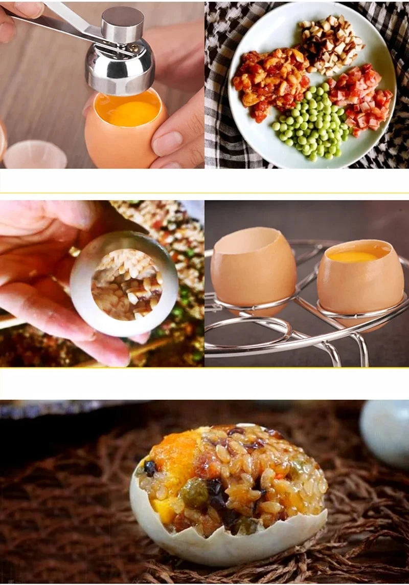 New Originality Stainless Steel Egg Shell Opener Eggshell Separator Household Single Head Egg Opener Kitchen Small Tool