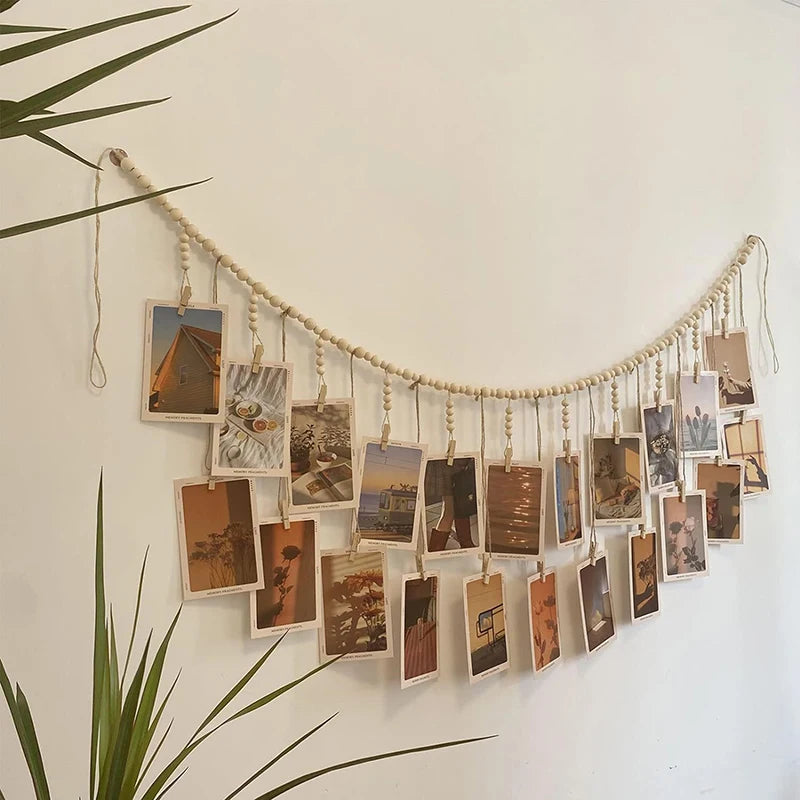 【xxx】Display Wall Hanging Decor Boho Home Decoration Wooden Beads Macrame Tapestry For Wall Hanging Room Decors Aesthetic Gift