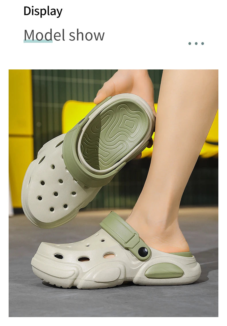 Summer Men's Thick-Soled Non-Slip Breathable Toe-Cap Sandals Casual Beach Slippers Plus Size Multicolor Men Shoes