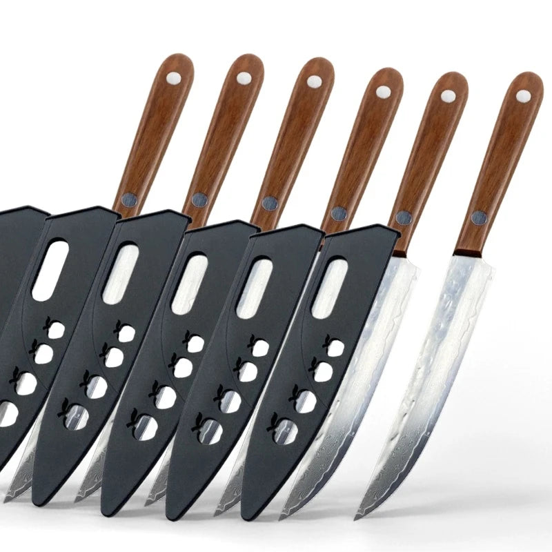 Premium 67-Layer Forged Damascus Steel Fruit Knife With Wooden Handle And Protective Sheath Meat Cutter Vegetable Slicer Knife