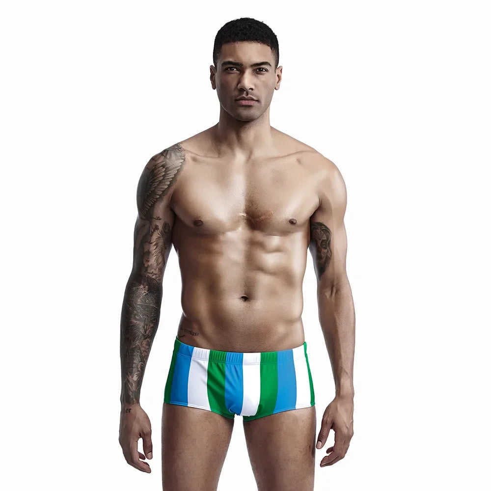 New boxer swimming trunks, color matching men's swimsuit, Quanzhou nylon swimming trunks 90807