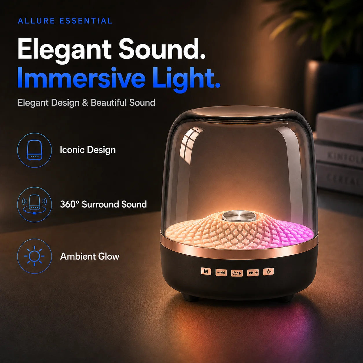 2026 Portable Wireless Soundbar Bluetooth 5.0 Home Theater TWS Speaker Hi-Fi Acoustic Breathing Lamp Subwoofer for Android & IOS