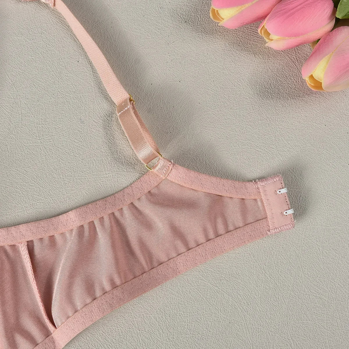 Ellolace Sensual Women Lingerie Fancy Floral Sheen Silk Underwear Transparent Garter Exotic Sets Fairy Luxury Intimate Goods