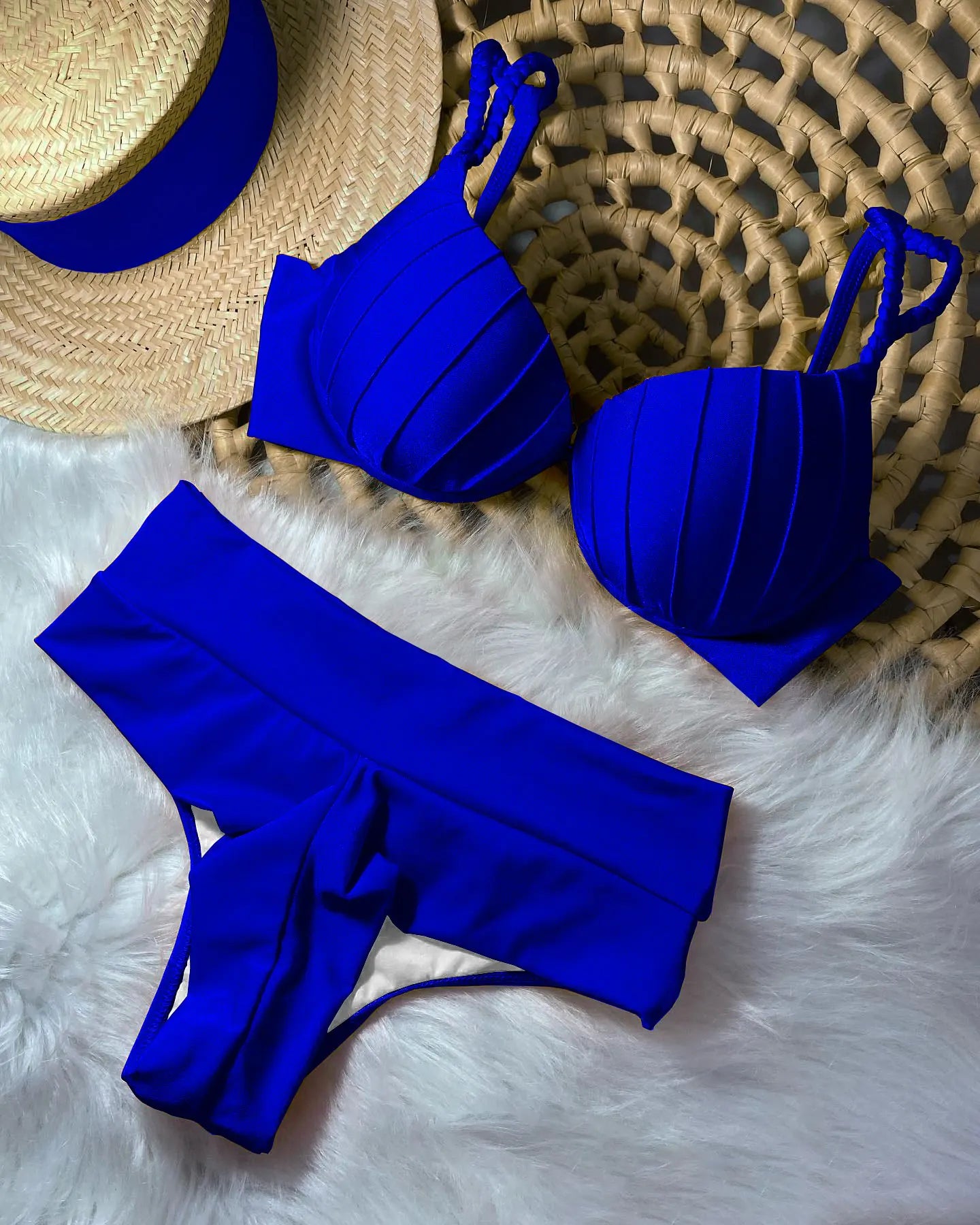Cheap Push Up Bikinis Women Swimsuits  Solid Padded Women Swimwear Vintage Female Swimsuit High Waist Biquini Bathing Suit