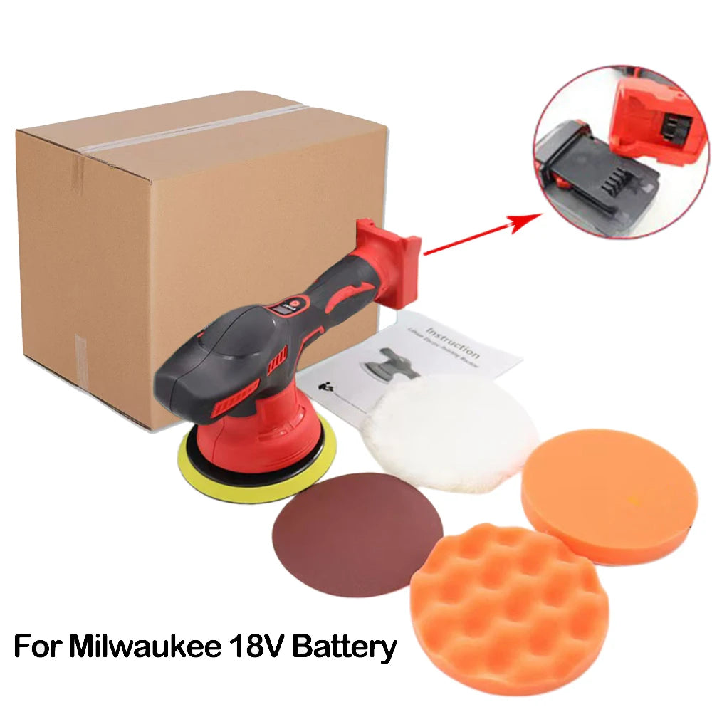 Cordless Car Polisher 8 Gears Adjustable Auto Electric Waxing Sanding Sealing Glaze Tool Fit Dewalt/Milwaukee/makita 20V Battery