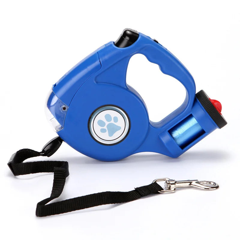 Pet Leash for Dogs Cats Night Travel Safety Pet Traction Rope 4.5M Dog Accessories Multifunctional Pet Leash With Garbage Bag