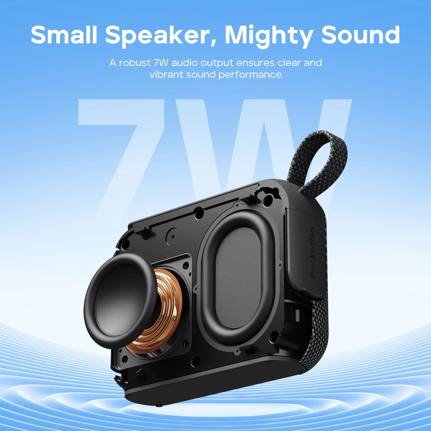 Tribit PocketGo Portable Bluetooth Speaker IP68 Waterproof BT6.0 Built-in Mic TWS APP EQ for Outdoor Pool Party Camping Travel