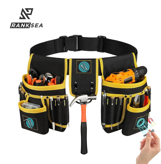 Tool Belt Bag Utility Belt Adjustable Pockets Tool Belts Detachable Work Pouch Bag Heavy Waist Apron Versatile Pouch