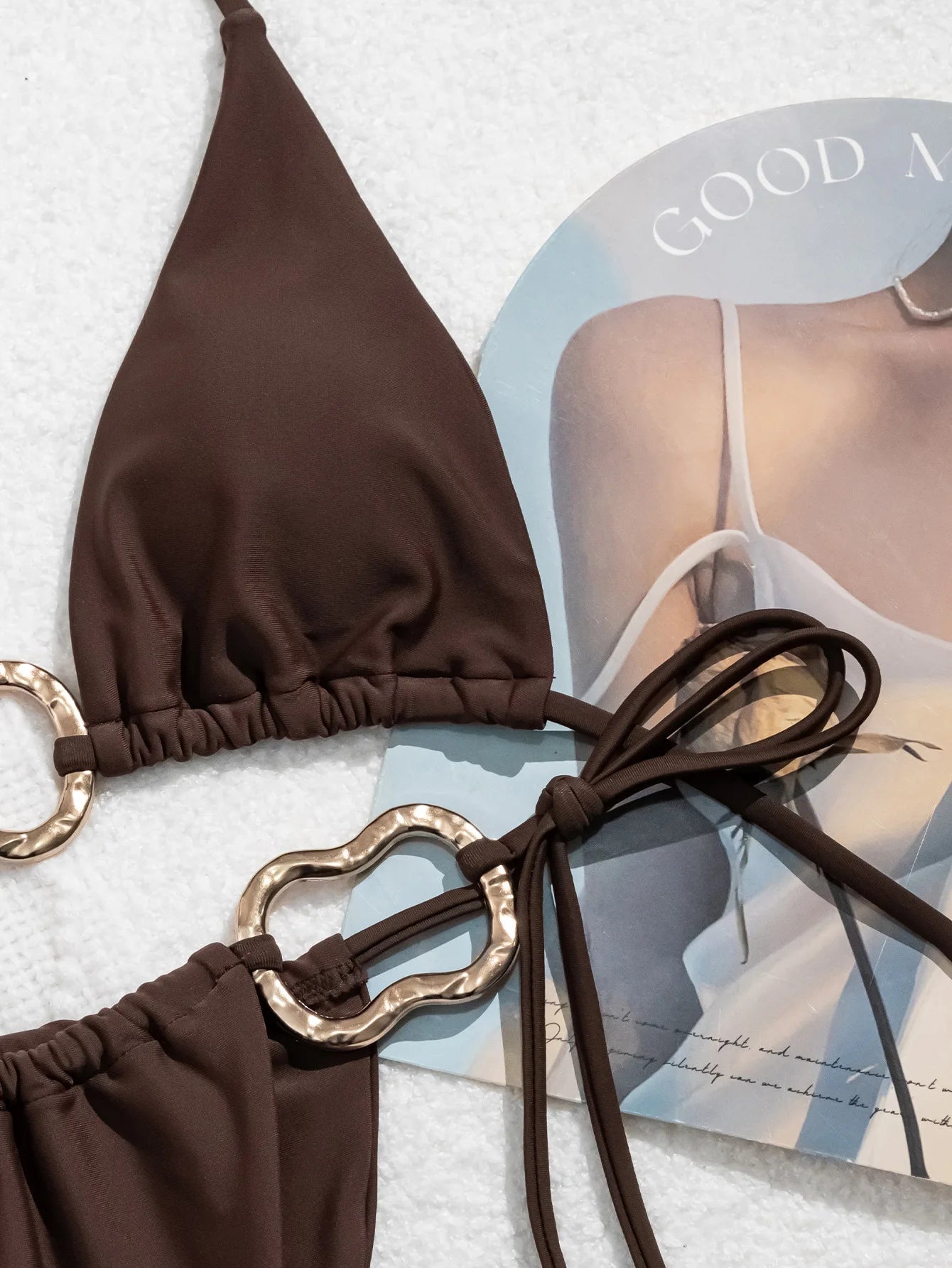 Push Up Halter Bikini Set 2025 New Sexy Metal Linked Women Swimsuit Micro Thong Female Swimwear Bathing Suit Brazilian Beachwear