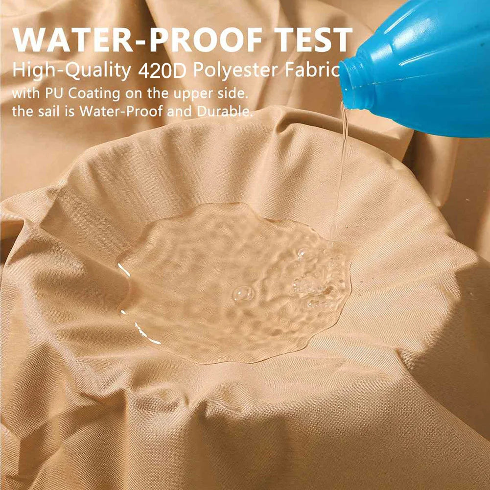 5x5x5/2x2x2M Waterproof Sun Shelter Triangle Sunshade Protection Outdoor Canopy Garden Patio Pool Shade Sail Awning Shade Cloth