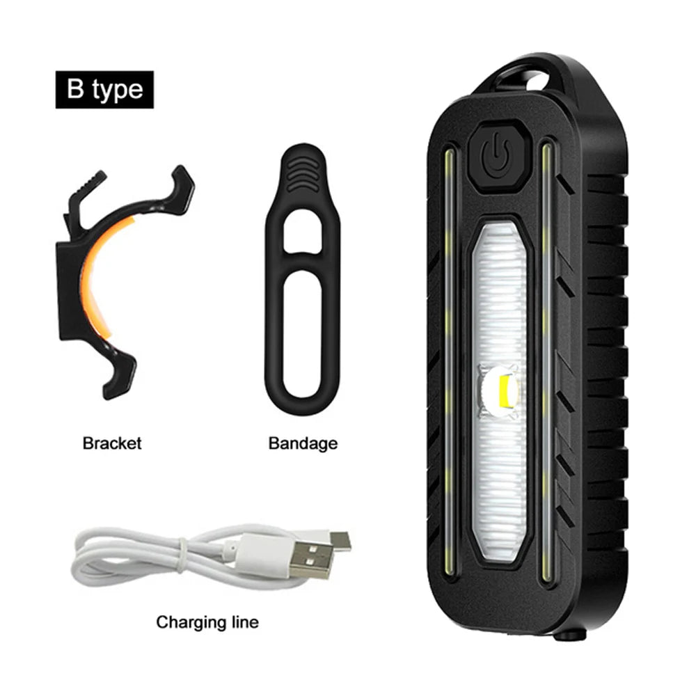 LED Red Blue Caution Emergency Police Light with Clip USB Rechargeable Shoulder Flashing Warning Safety Torch Bike Tail Lamp