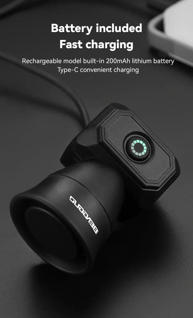 New Bicycle Horn Mountain Bike USB Charging Waterproof Electronic Bike Bell Riding Equipment Children's Scooter Accessories