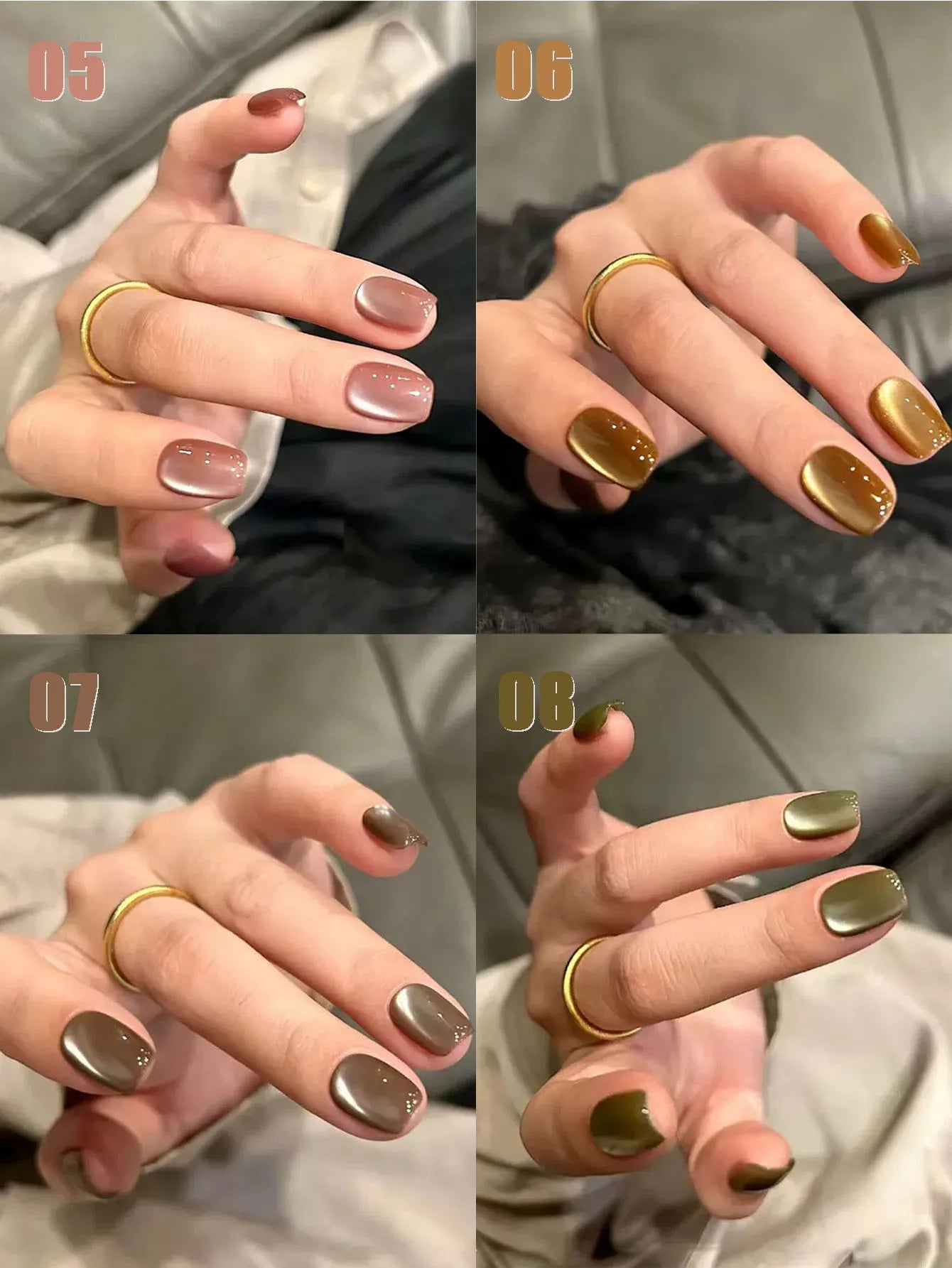 12ML 1-21pcs Toe Selling Whitening Glass Bead Cat Eye Gel Nail Polish Black Nails Nail Art Grey Cat Eye Nail Polish Cute Nails