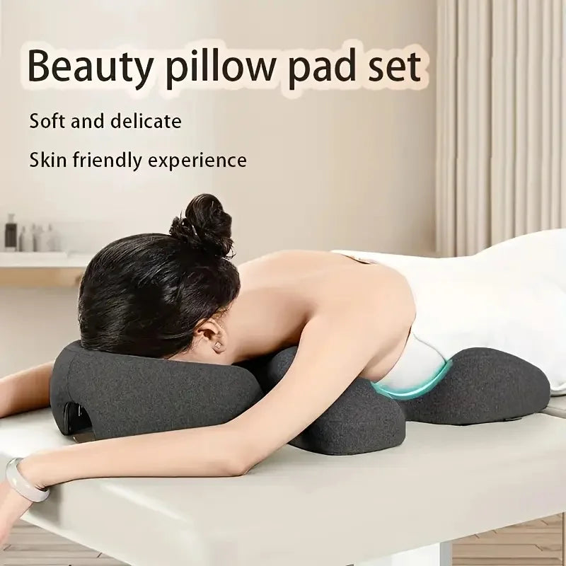 Beauty Bed Pillow Set, Skin‑friendly and Soft Surface with No Pressure Marks, Balanced Support for Shoulders and Abdomen, Prone‑
