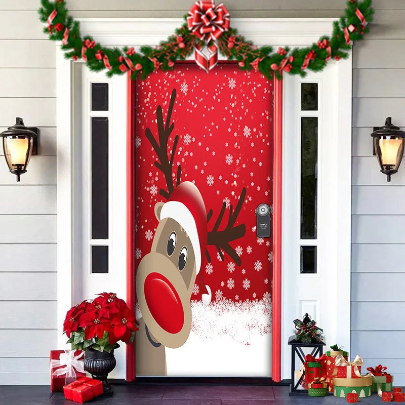 Halloween Decoration Door Curtain Cartoon Ghost Pumpkin Reindeer Home Horry Hanging Ornament Dream Party Entrance Navidad
