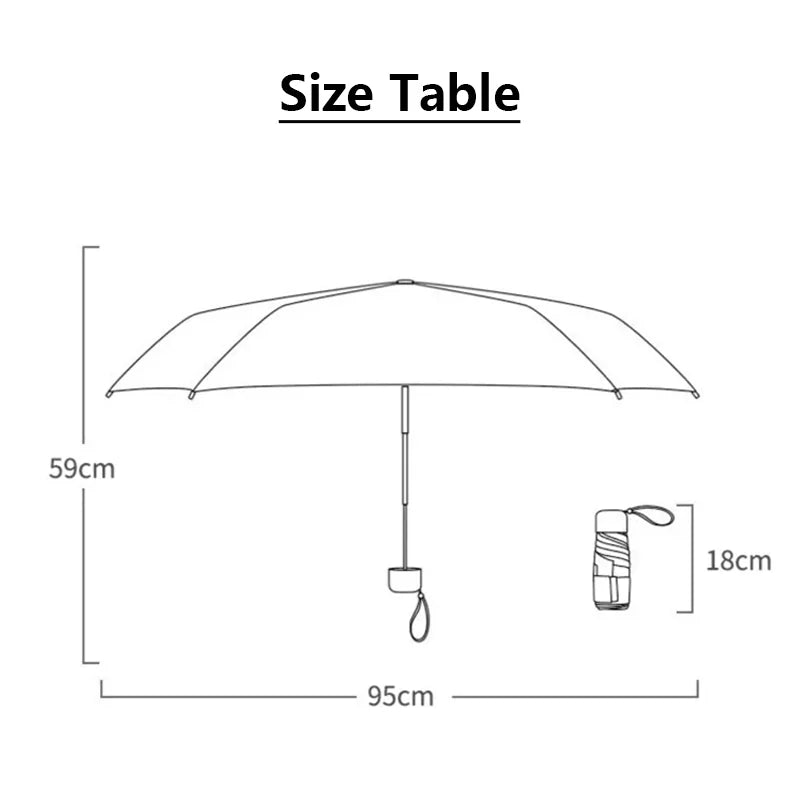 Low Price Promotion Mini Sun Umbrella Pocket Rain Umbrella Vinyl Folding UV Ultraviolet Protection Sun Shade Pocket Parasol