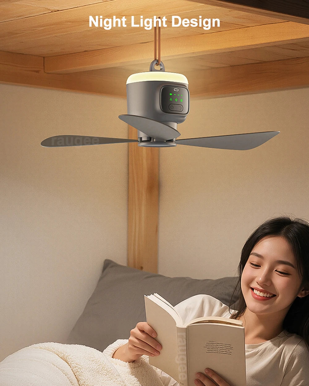 12000mAh Ceiling Fans Portable Outdoor Camping Fan With Remote Control LED Light USB Electric Tent Air Circulator Fan