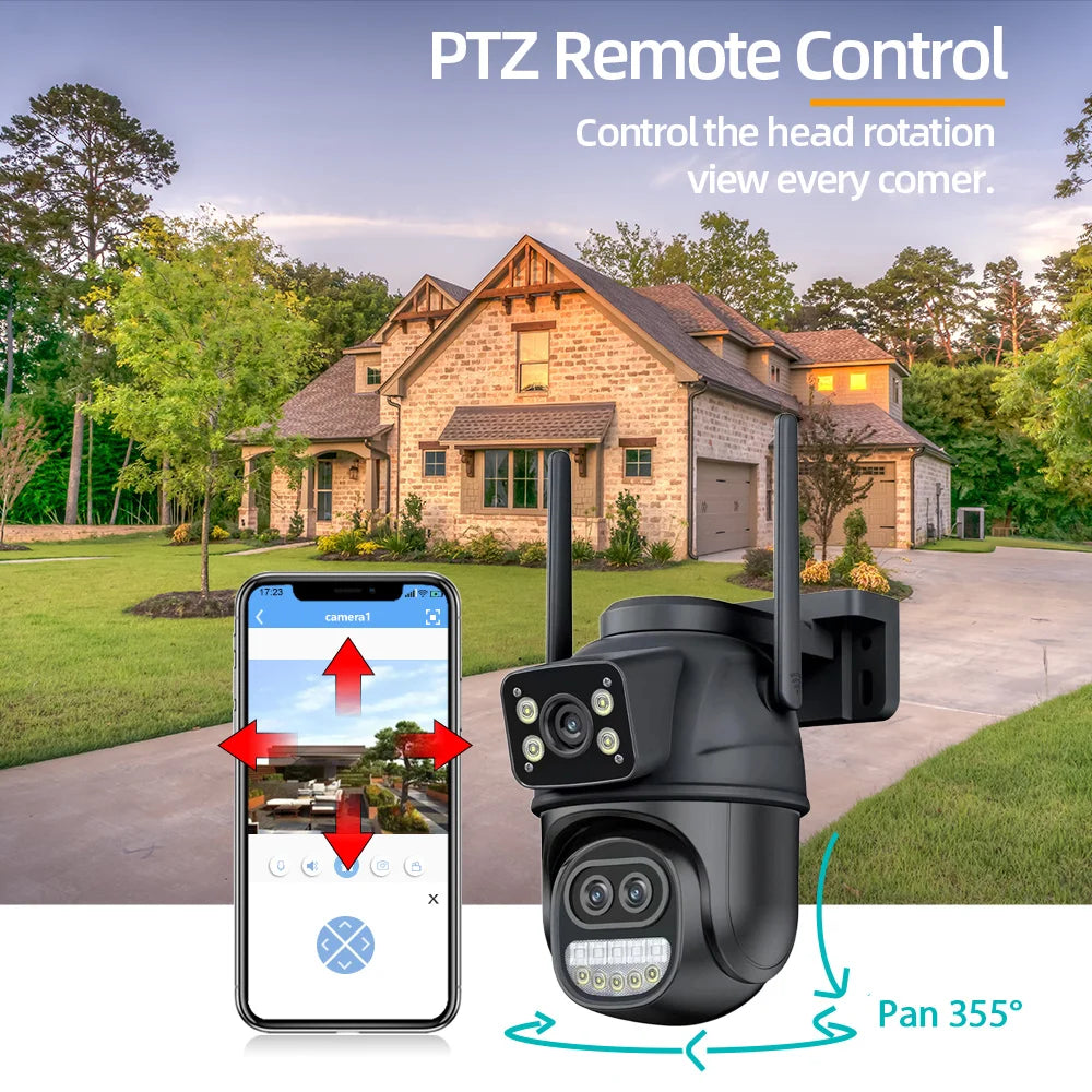 ICSEE Smart WIFI Security Camera 12MP 8K Three Lens 8X Zoom Outdoor HD Video Surveillance IP Cameras IPTV CCTV PTZ Auto Tracking