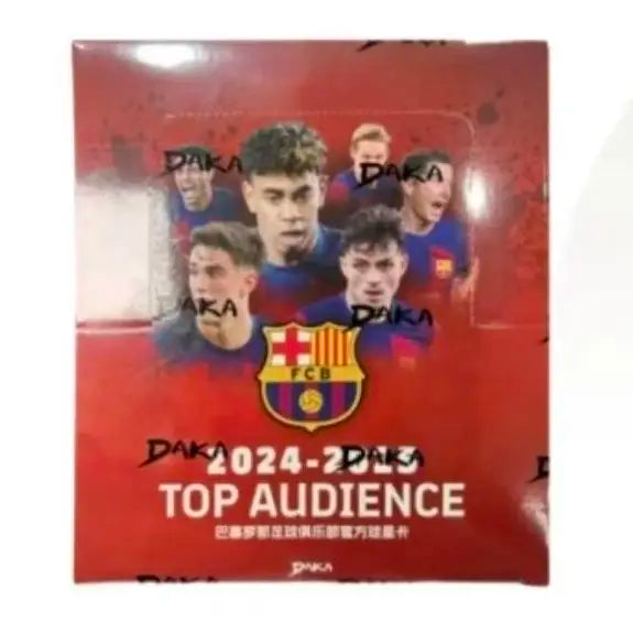 Authentic DAKA Top Audience 2024-2025 Barcelona & Real Madrid Team Jerseys with Autographed Cards and Player Logos.