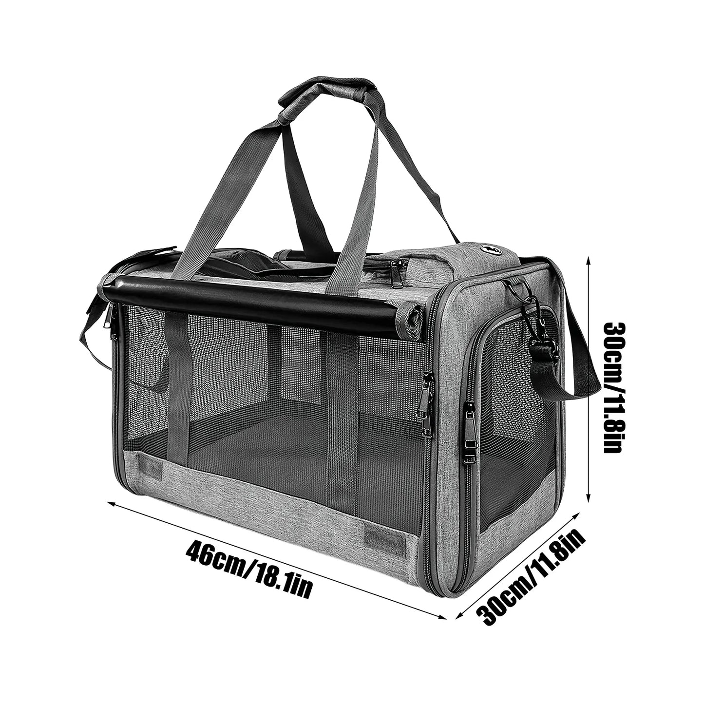 Breathable Pet Cat Travel Carrier, 20lbs Capacity Tote Bag, Outdoor Adventure Portable Container for Car Airplane Camping Vet