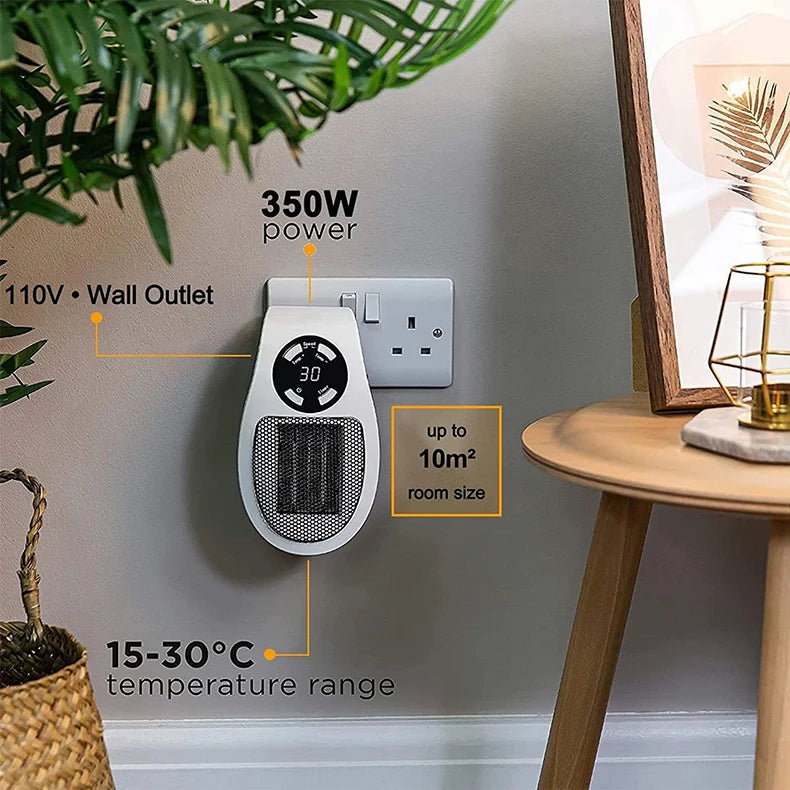 Portable Heater Electric Heater Plug in Wall Room Heater Home Appliance Heating Stove Mini Radiator Remote Hand Warmer Machine