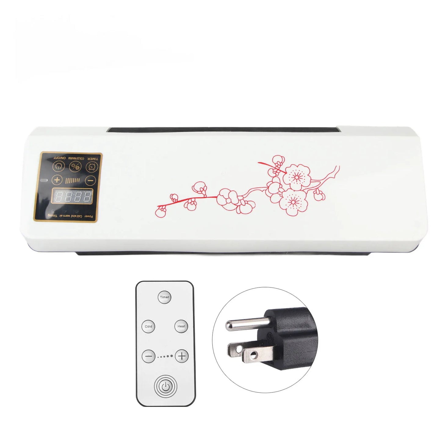 Air Heater Fan Electric Air Conditioner Fan Wall Mount Easy  Temperature  Timer Heating and Cooling Fan Electric Heating Fan