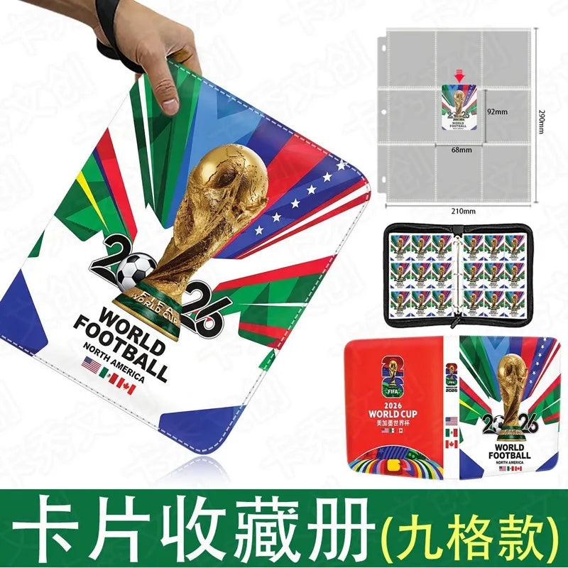 400/900pcs World Cup Football Star Card Album Book Folder 4/9 TCG Card Slots Collections Zipper Card Binder Holder