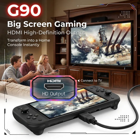 G90 Retro Handheld Game Console Built-in Mass Classic Arcade Games HD Large Screen Support Connect TV Portable Gaming Console Gi