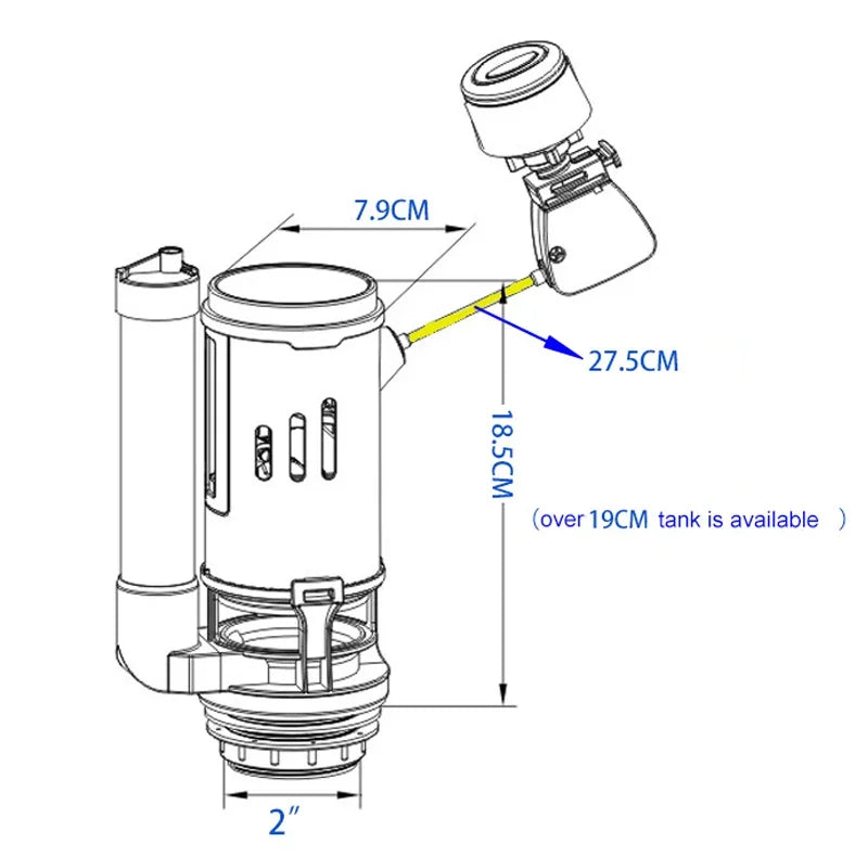 WETIPS Linear Control Toilet Fitting Outlet Valve Water Saving Flush Water Saving Flush Kit Toilet Tank Drain Fittings System