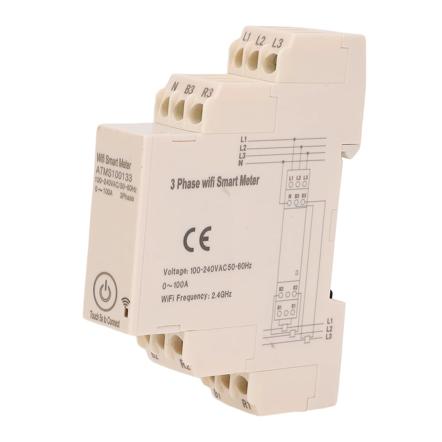 Smart Energy Meter 3 Phase Remote Control Smart Electricity Meter APP Monitoring Real Time Data with 3 Current Sensors for Home