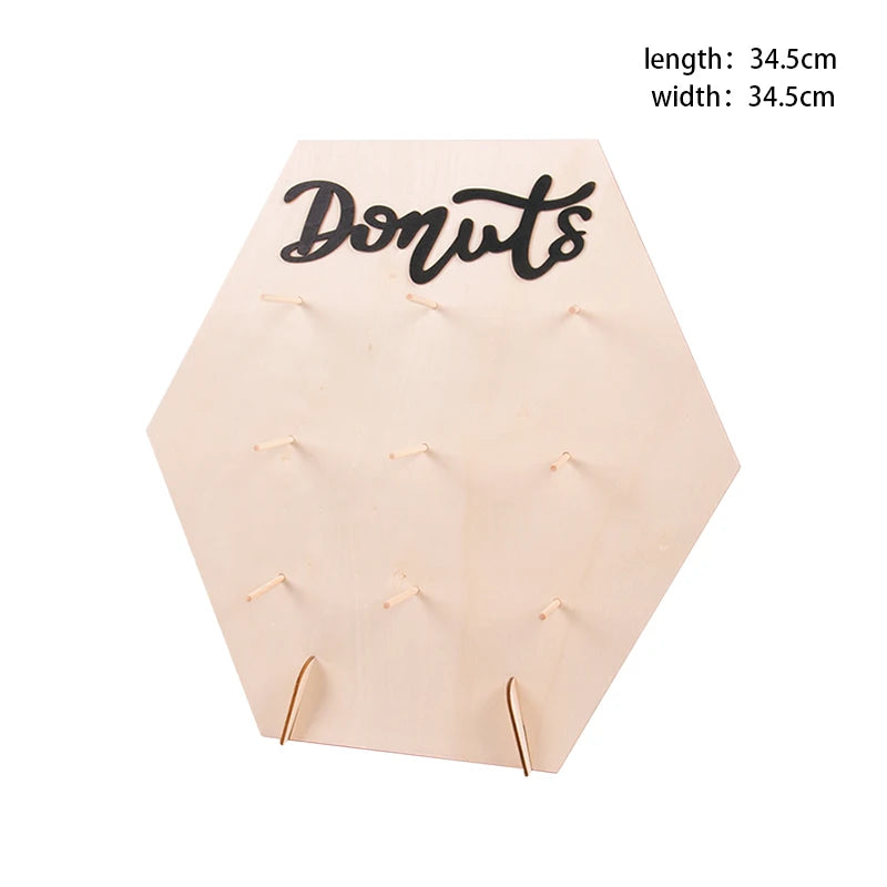 Wooden Donut Stand Wedding Decoration Wall Dessert Doughnut Table Holder Baby Shower Birthday Party Table Decor Supplies