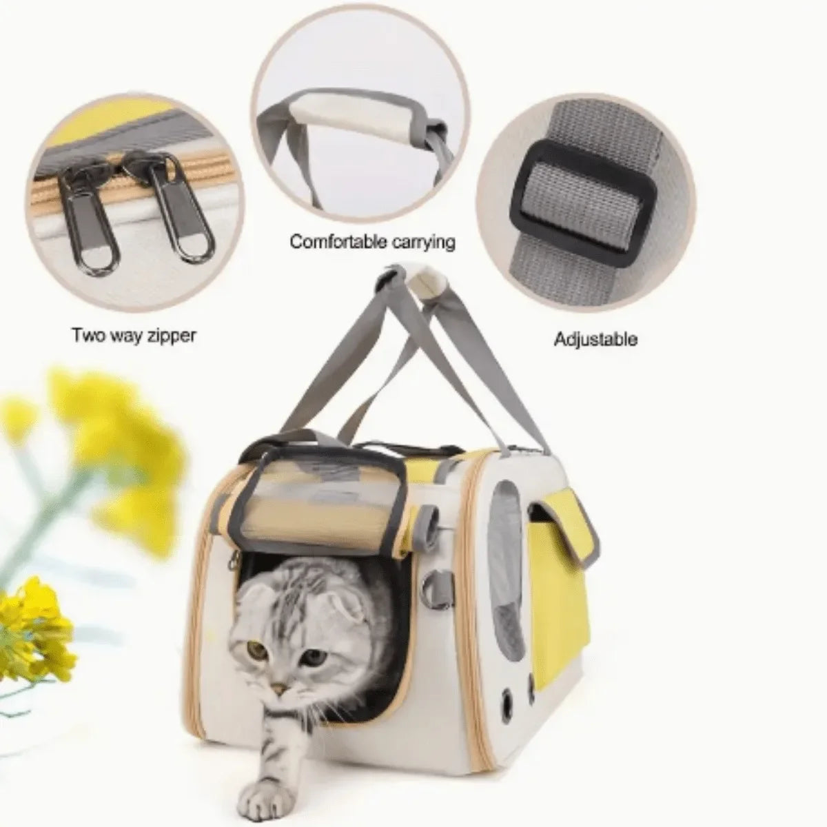 1Pcs Portable Pet Carrier Cat Bag For Cats And Dogs Ideal For Travel And Outdoor Activities Suitable For Cats And Small Dogs