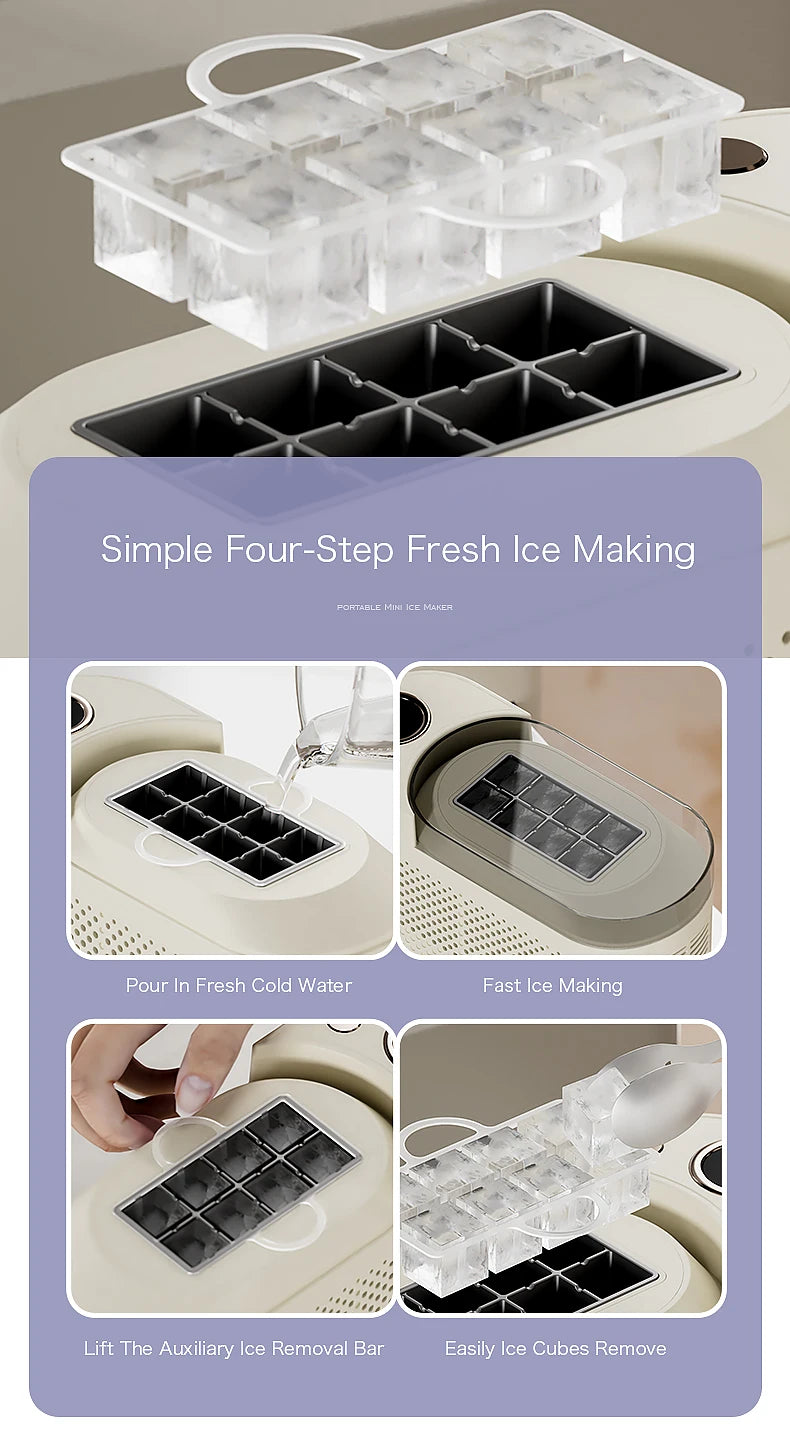 Small Ice Maker Mini Convenient Home Dormitory Office Camping Portable Ice Automatic Ice Making Box ice machine 110V/220V