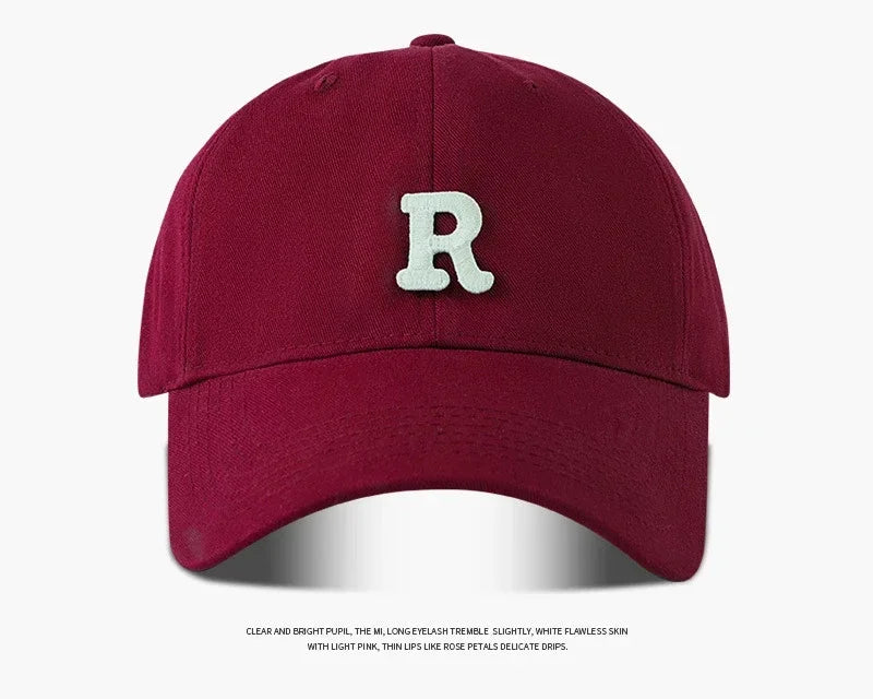 2025 Large Head Circumference Baseball Cap Men's /Women's Dome Hat Soft Top Cap 60/65cm Sun Protection  Letter R Hat Adult Caps