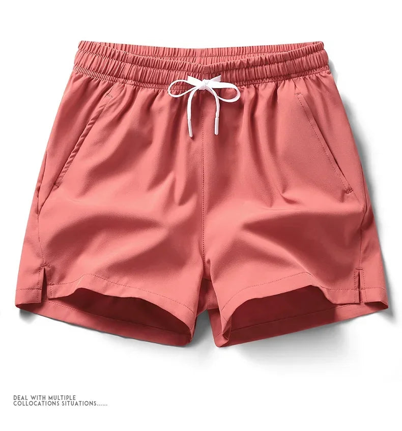 New Mens Fitness Lightweight Sweatpants Summer Casual Pockets Shorts Basic Solid Color Short Pants Jogging Beach Shorts Men