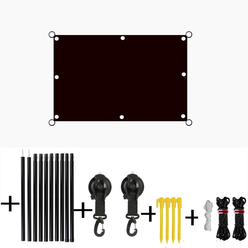 Large Car Side Sun Shade Awning for Outdoor Camping