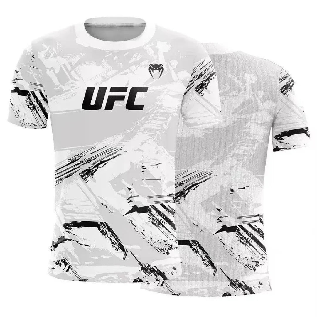 Hot Summer Selling UFC Boxing Fighting Competition Men's T-shirt Fashion Quick Drying Casual Breathable O-neck Short Sleeve Tops