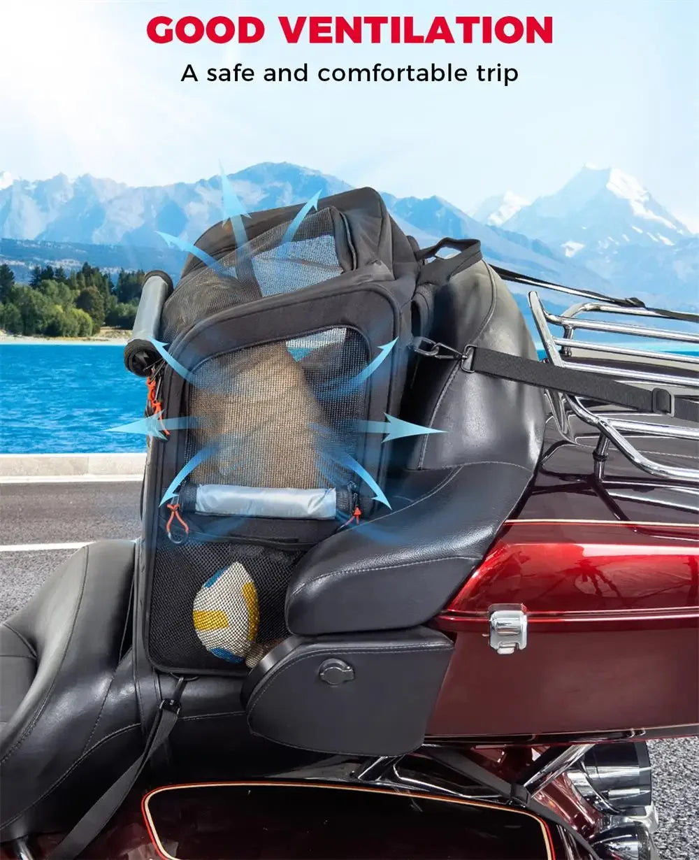 Motorcycle Pet Travel Bag Dog Cat Carrier Bag Portable 20lbs Folding Dog Carrier Backpack for Touring Street Glide Road King Bag