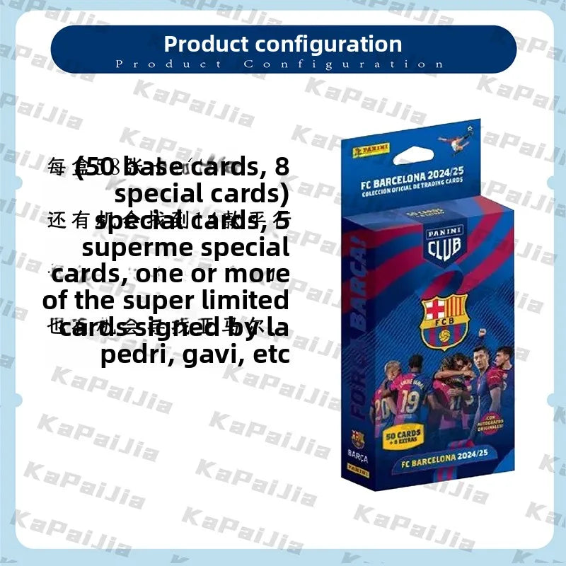Genuine Panini 2024-25 FC Barcelona Team Box Soccer Trading Cards Leo Messi Lamine Yamal Collectible Football Card Gift for Fans