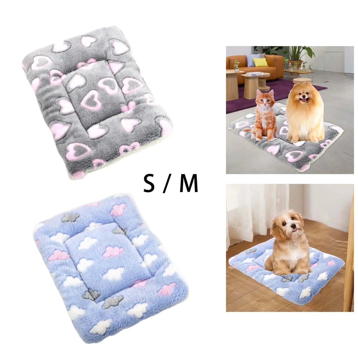 Dog Bed Mat Comfortable Cute Warm Soft Kennel Cat Bed Mats Pet Pad for Household Bunny Autumn Winter Doggy Cats or Small Dogs