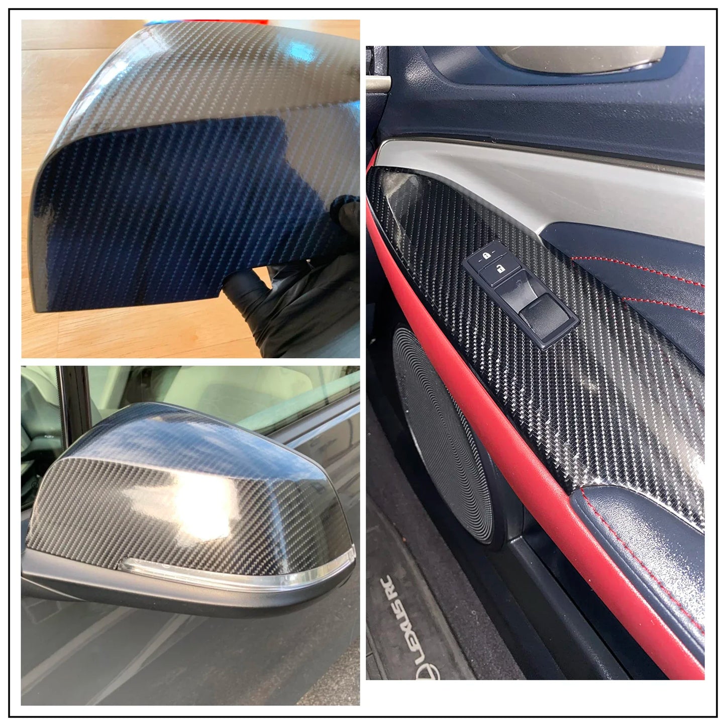 Car Film Covering 2D 3D 4D 5D 6D Glossy Carbon Fiber Wrapping Vinyl Film Auto Motorcycle Waterproof PVC Foil Car Accessories